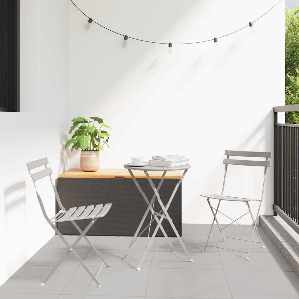 Garden Folding Chair 2 pcs Beige 42 x 46 x 82cm Steel