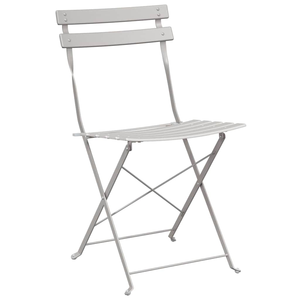 Garden Folding Chair 2 pcs Beige 42 x 46 x 82cm Steel