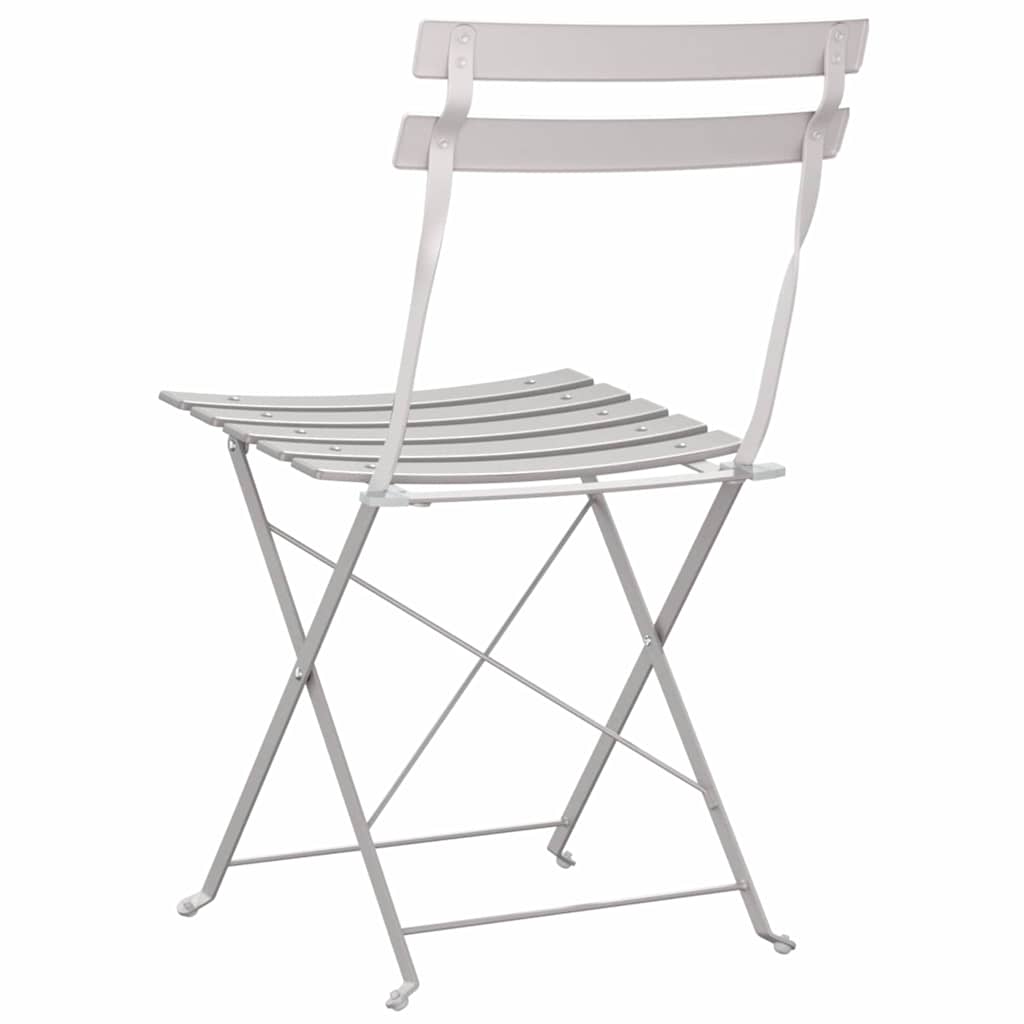 Garden Folding Chair 2 pcs Beige 42 x 46 x 82cm Steel