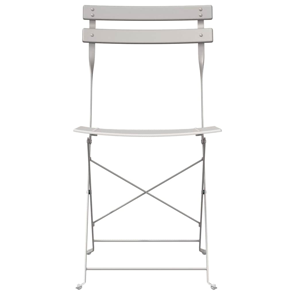 Garden Folding Chair 2 pcs Beige 42 x 46 x 82cm Steel