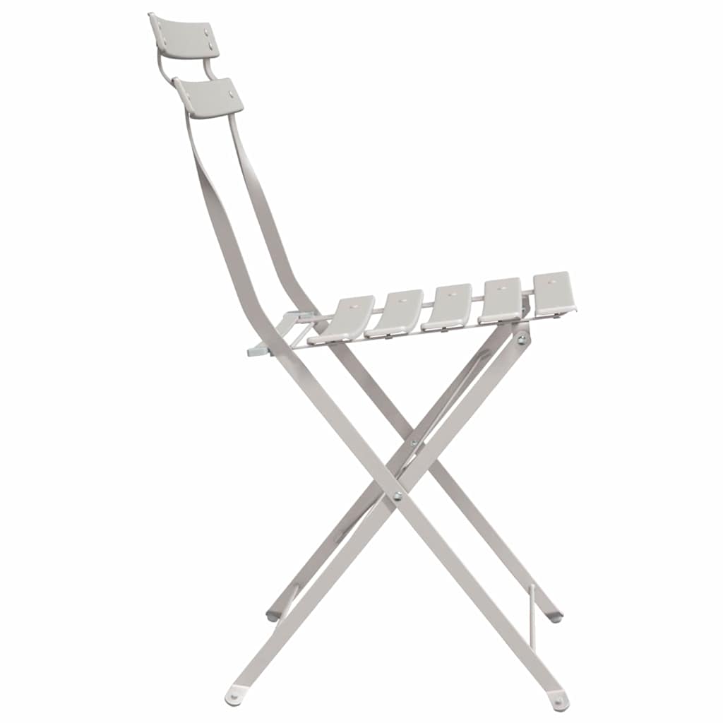 Garden Folding Chair 2 pcs Beige 42 x 46 x 82cm Steel