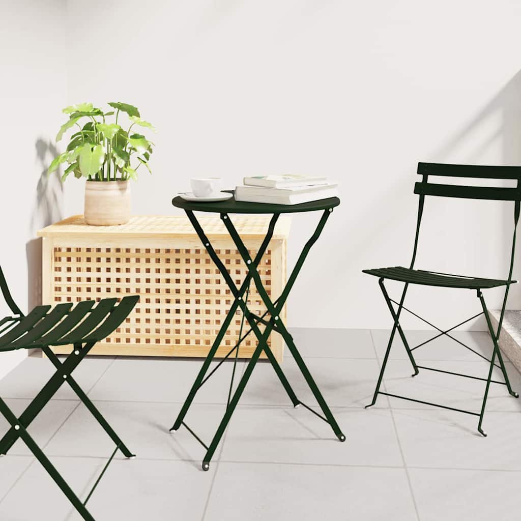 Bistro stalas Tamsiai žalia Ø 50 x 71 cm Miltelinis plienas