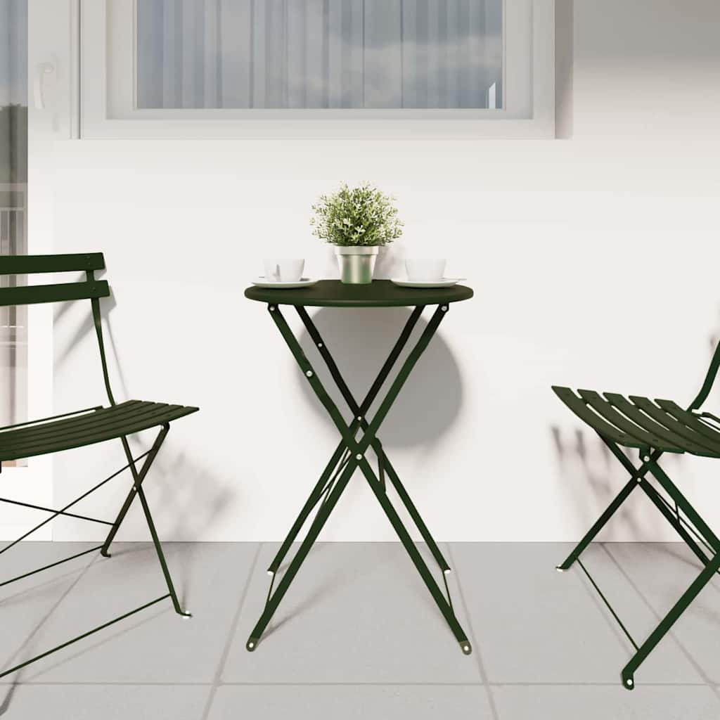 Bistro stalas Tamsiai žalia Ø 50 x 71 cm Miltelinis plienas