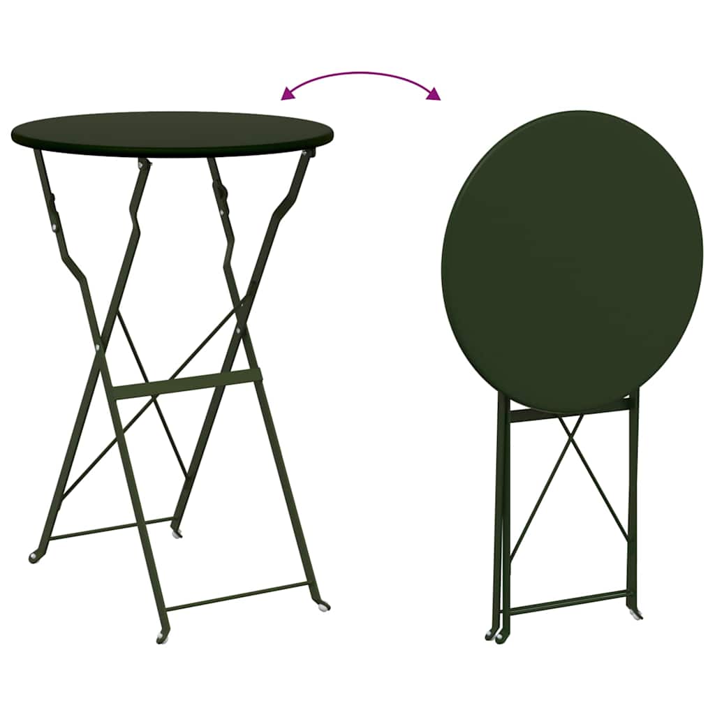 Bistro stalas Tamsiai žalia Ø 50 x 71 cm Miltelinis plienas