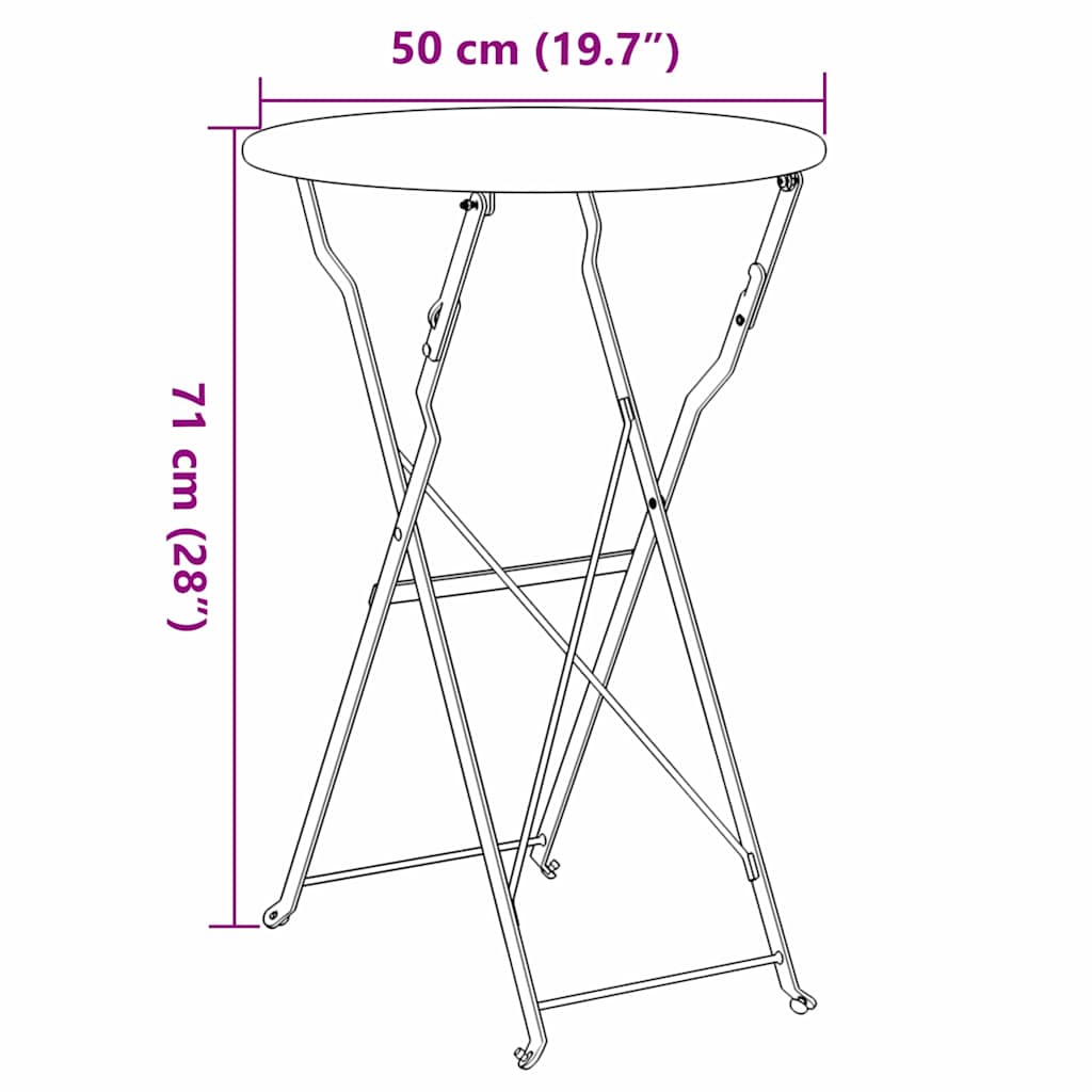 Bistro stalas Tamsiai žalia Ø 50 x 71 cm Miltelinis plienas