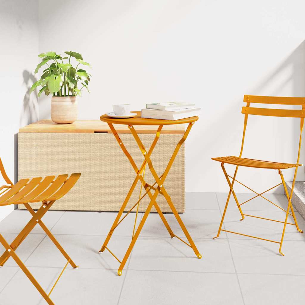 Bistro Table Mustard Ø50x71 cm Powder Coated Steel