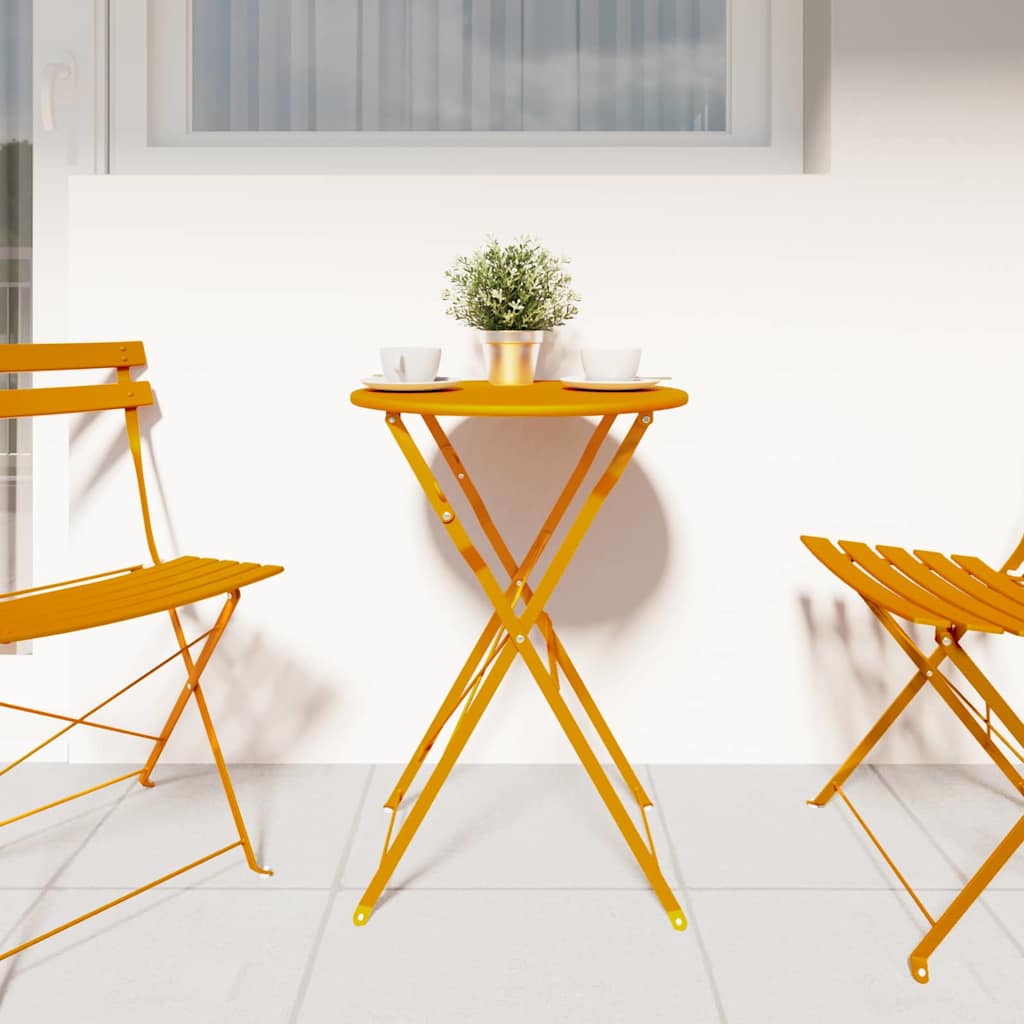 Bistro Table Mustard Ø50x71 cm Powder Coated Steel