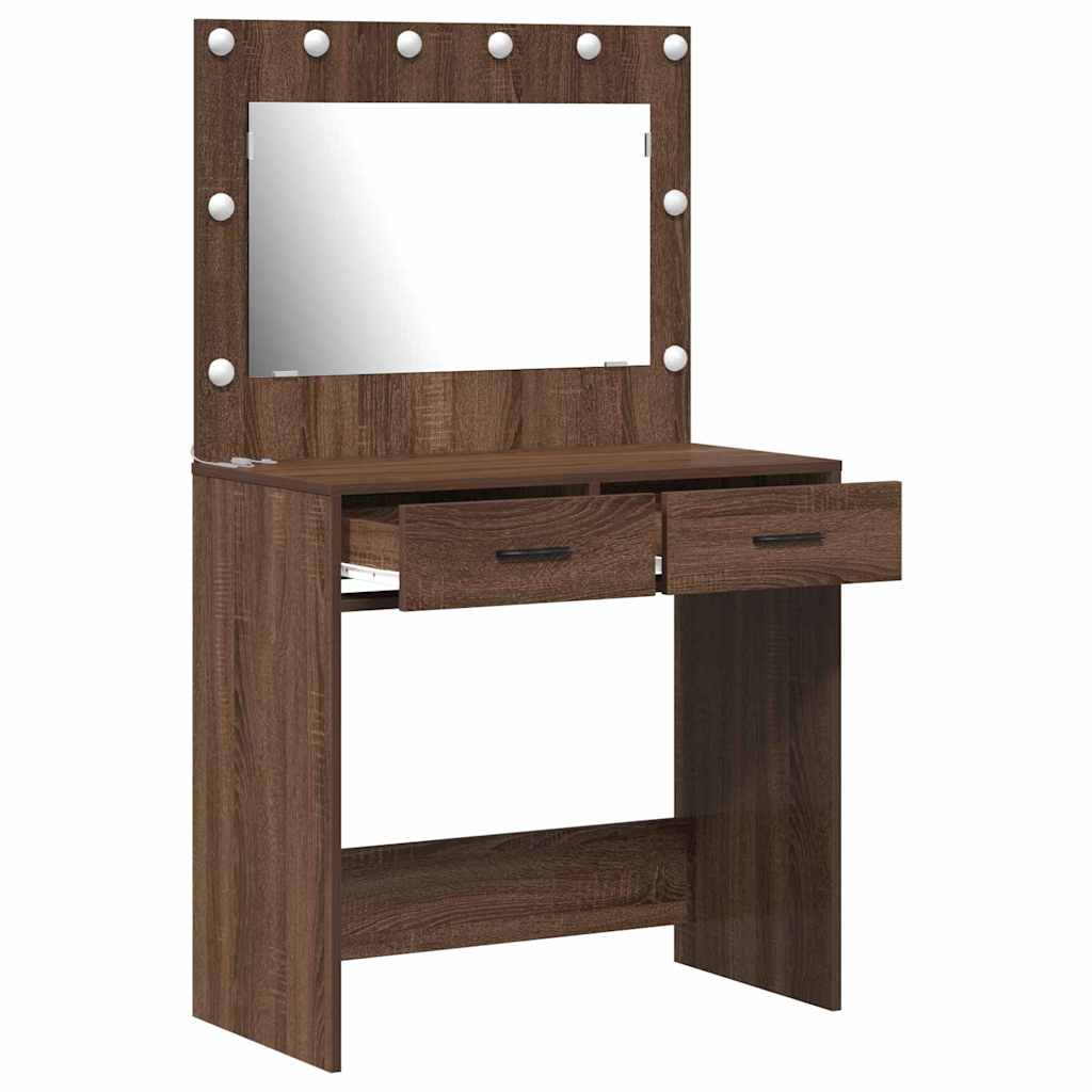 Kosmetinis staliukas su stalčių ruda ąžuolo 78.5 x 41 x 135 cm