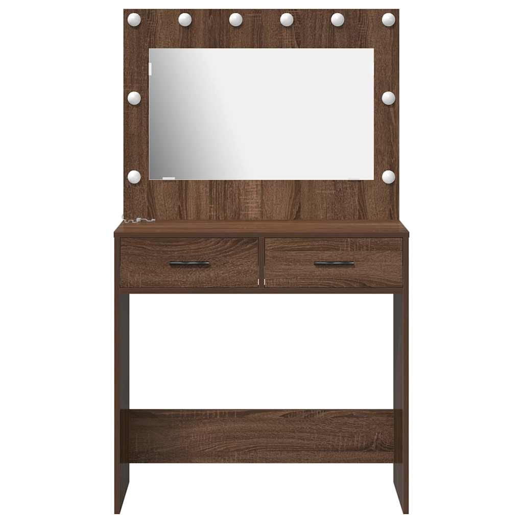 Kosmetinis staliukas su stalčių ruda ąžuolo 78.5 x 41 x 135 cm