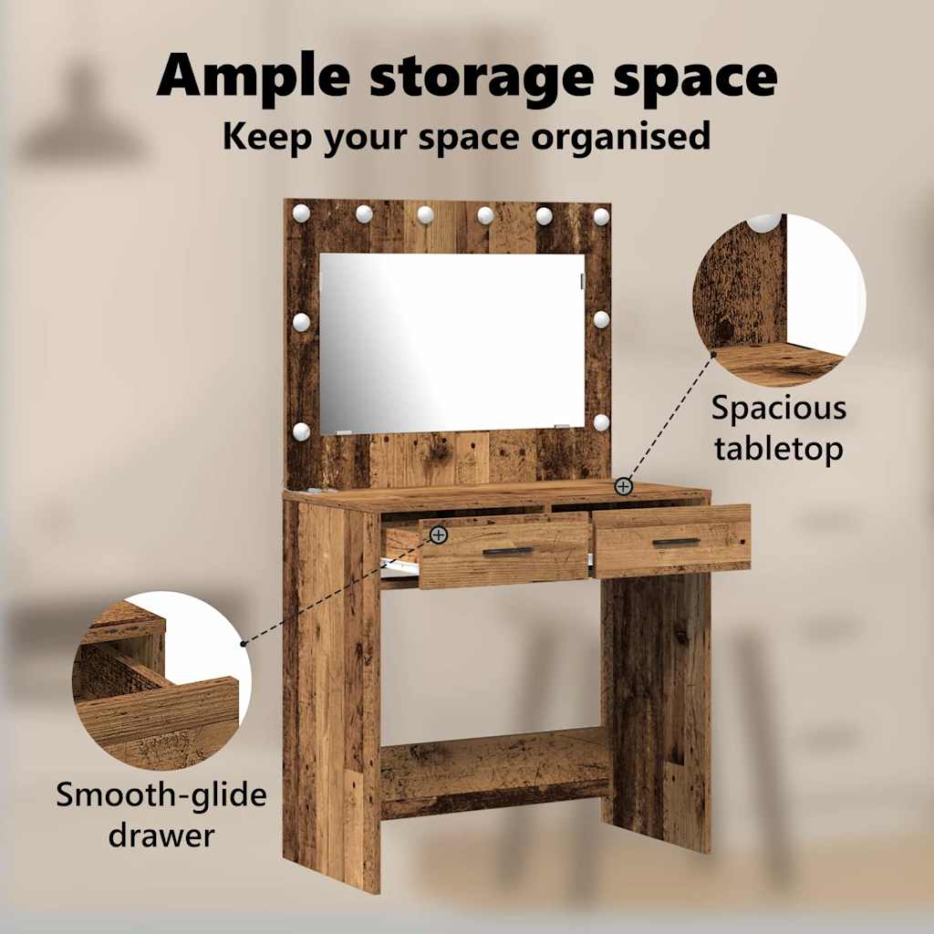 Dressing Table Antique Wood 78.5 x 41 x 135 cm
