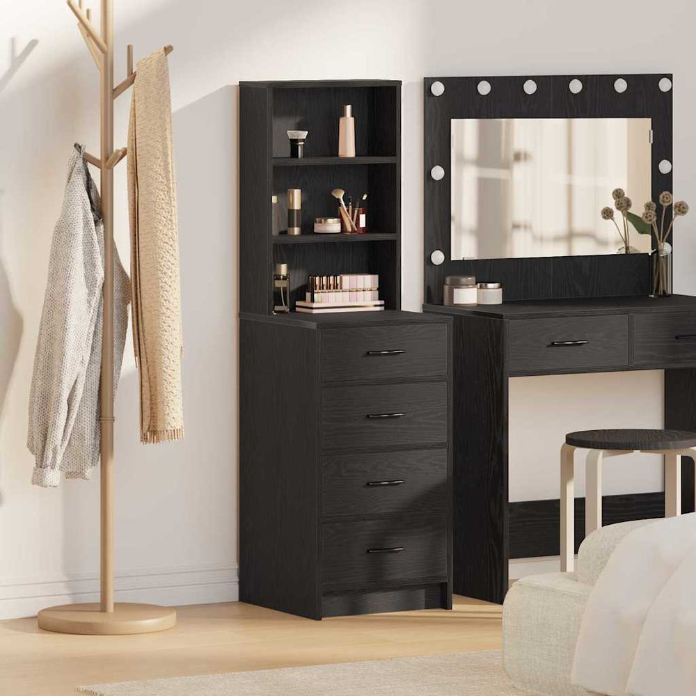 Highboard black oak 40 x 41 x 135 cm Engineered wood