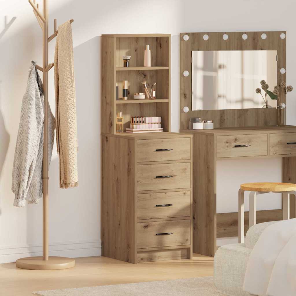 Tall cabinet with drawer artisan oak 40 x 41 x 135 cm