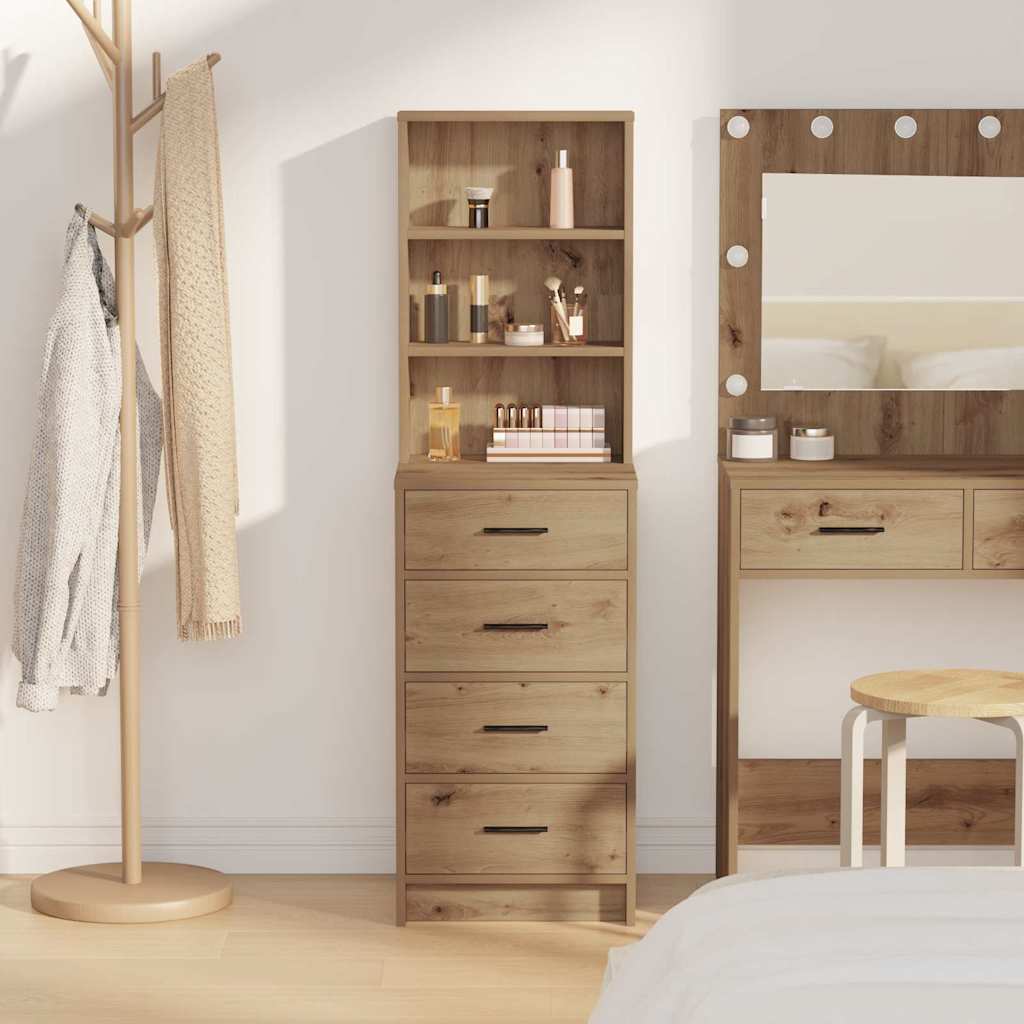 Tall cabinet with drawer artisan oak 40 x 41 x 135 cm