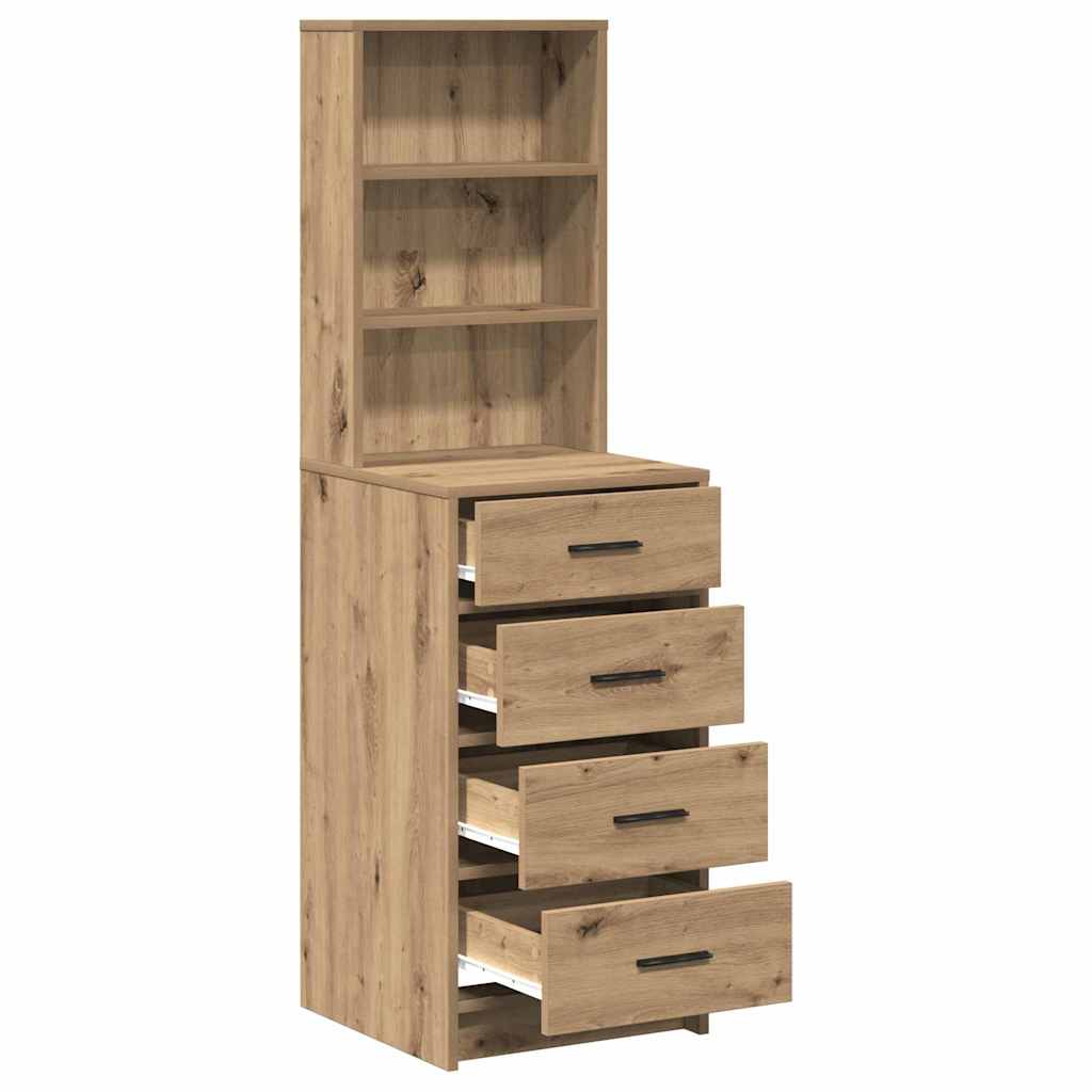 Tall cabinet with drawer artisan oak 40 x 41 x 135 cm