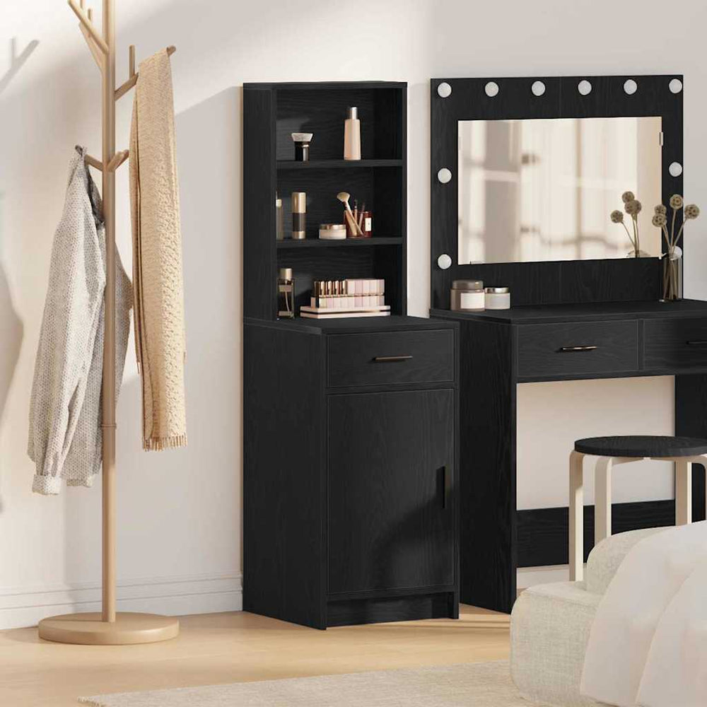 Tall cabinet with drawer Black oak 40 x 40.5 x 135 cm