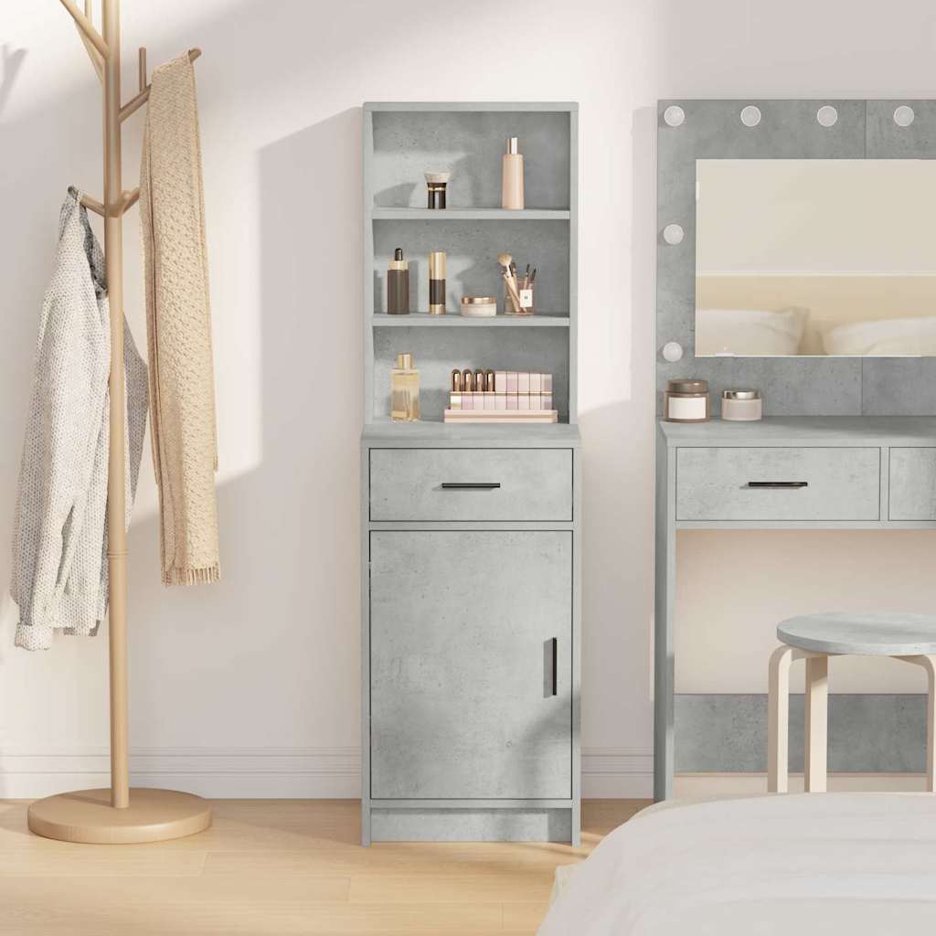 Highboard cabinet with a drawer Concrete grey 40 x 40.5 x 135 cm