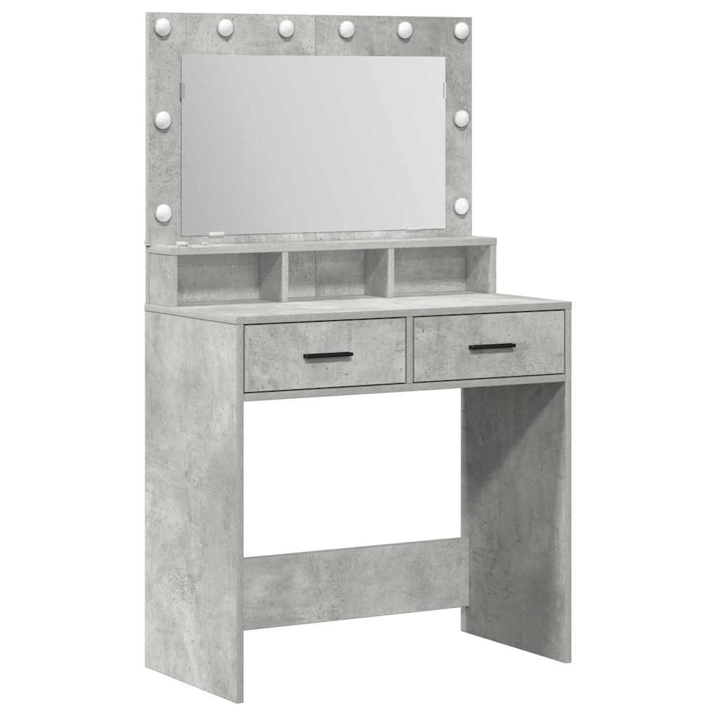 Makiažo stalas Betono pilka 79 x 41 x 135 cm Apdirbta mediena