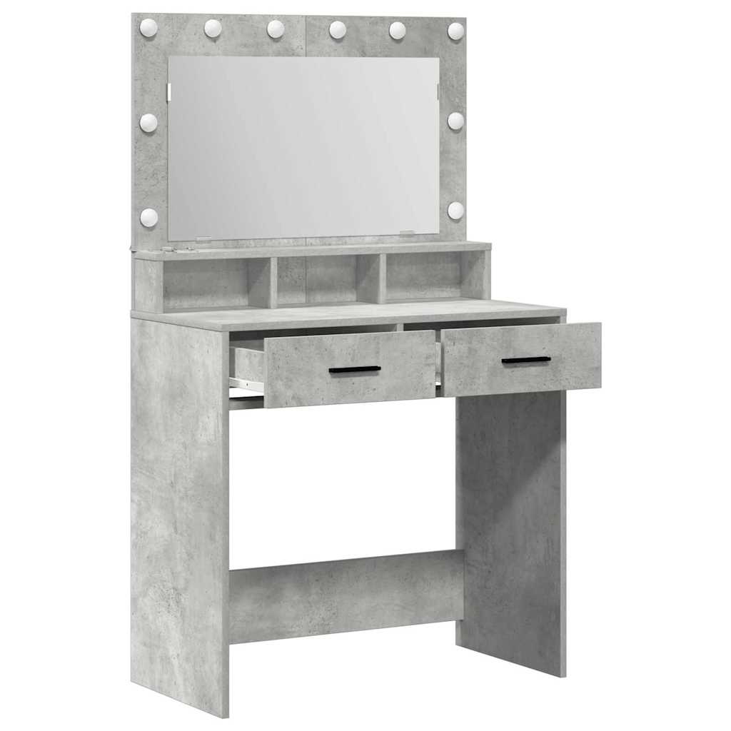 Makiažo stalas Betono pilka 79 x 41 x 135 cm Apdirbta mediena