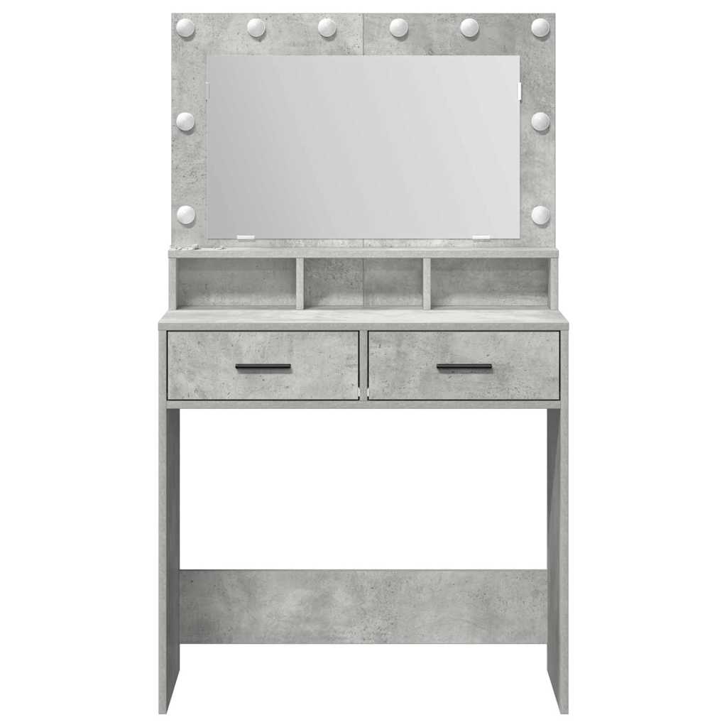 Makiažo stalas Betono pilka 79 x 41 x 135 cm Apdirbta mediena