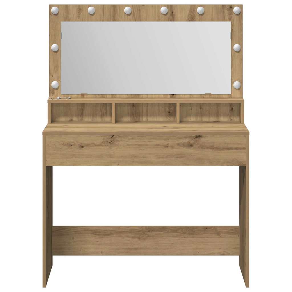Kosmētikas galds ar plauktu, Amatnieku ozols, 100 x 41 x 135 cm