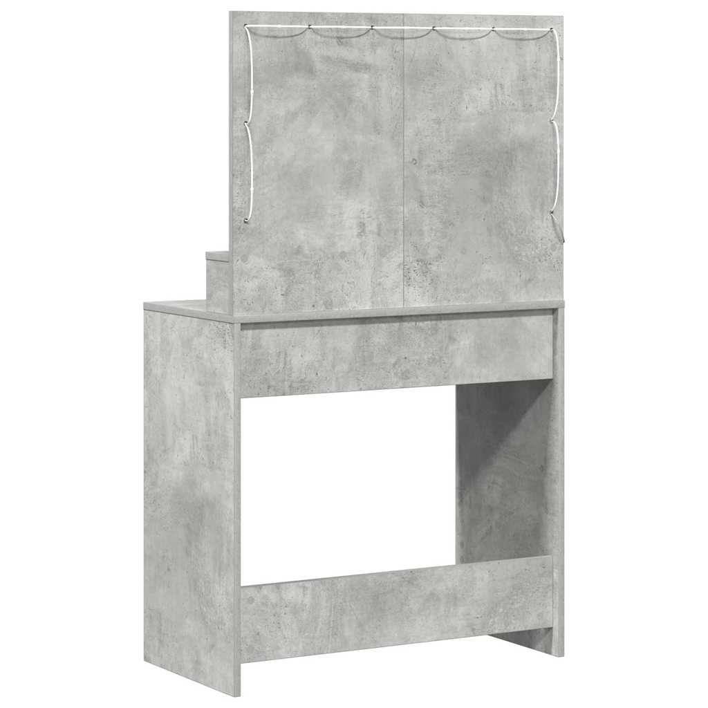 Kosmētikas galds Betona pelēks 75,5 x 41 x 135 cm Apstrādāta koksne