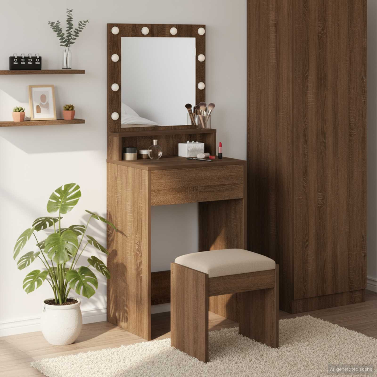 Dressing table Brown oak 50 x 41 x 135 cm Engineered wood