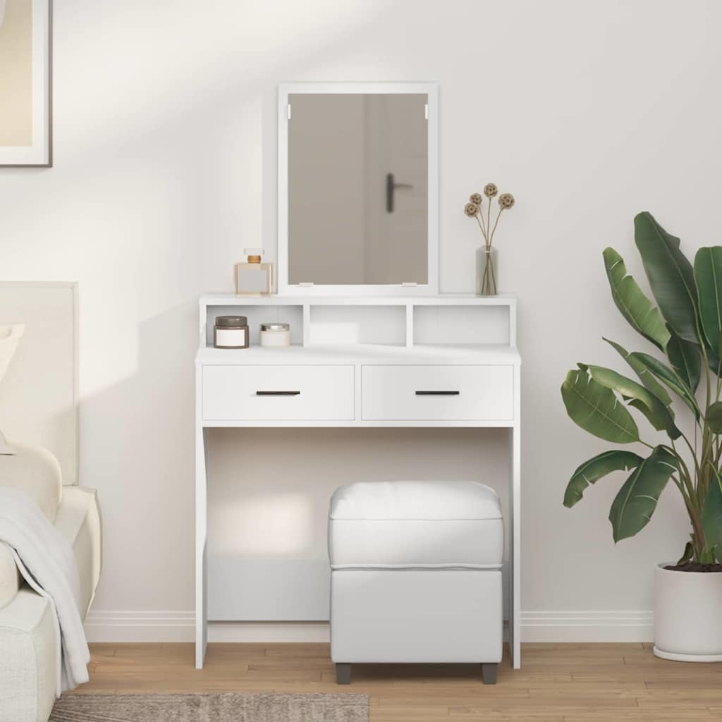 Dressing Table White 79 x 41 x 140 cm Engineered Wood