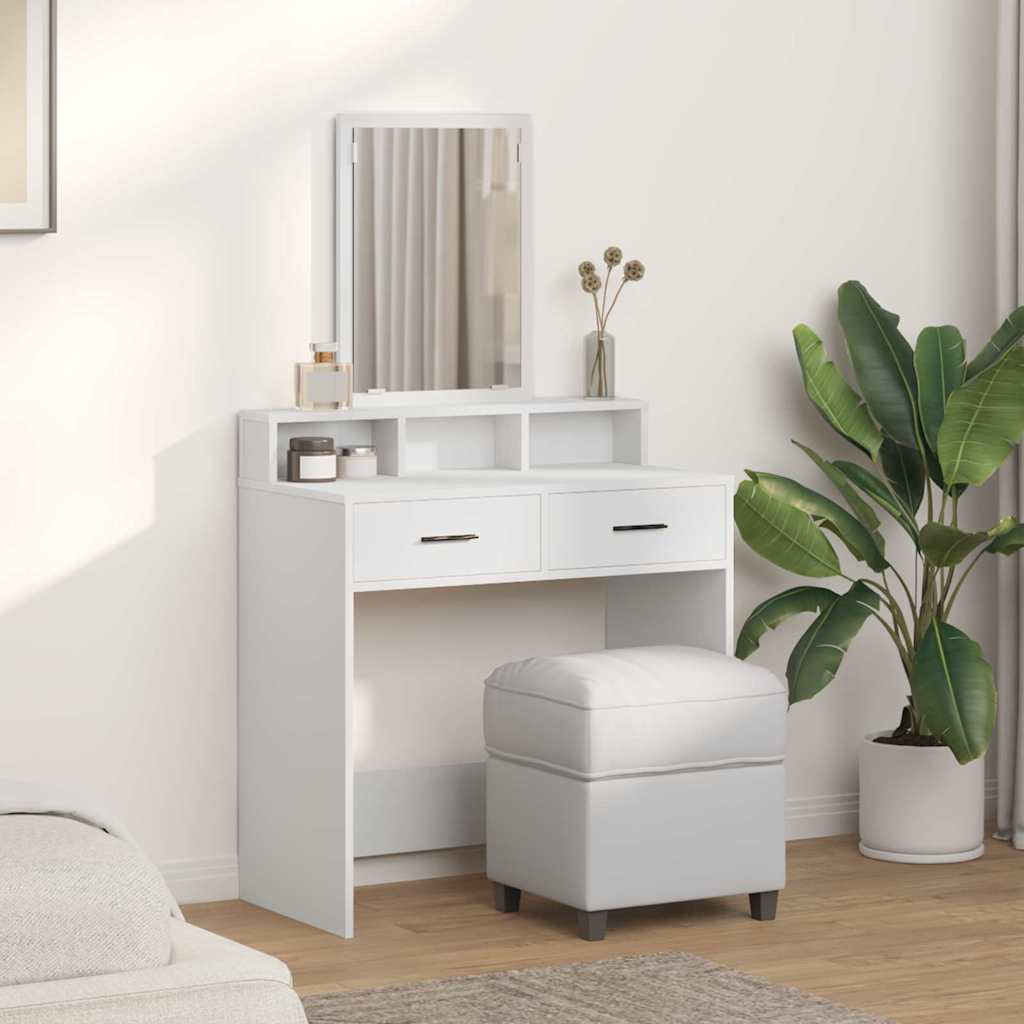 Dressing Table White 79 x 41 x 140 cm Engineered Wood