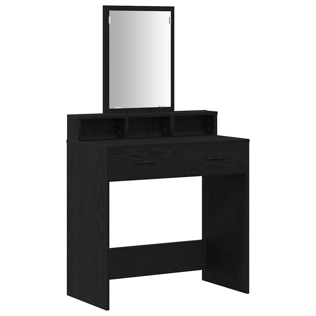 Vanity Table Black Oak 79 x 41 x 140 cm Engineered Wood