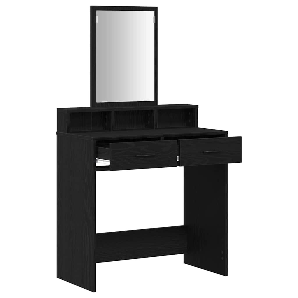 Vanity Table Black Oak 79 x 41 x 140 cm Engineered Wood