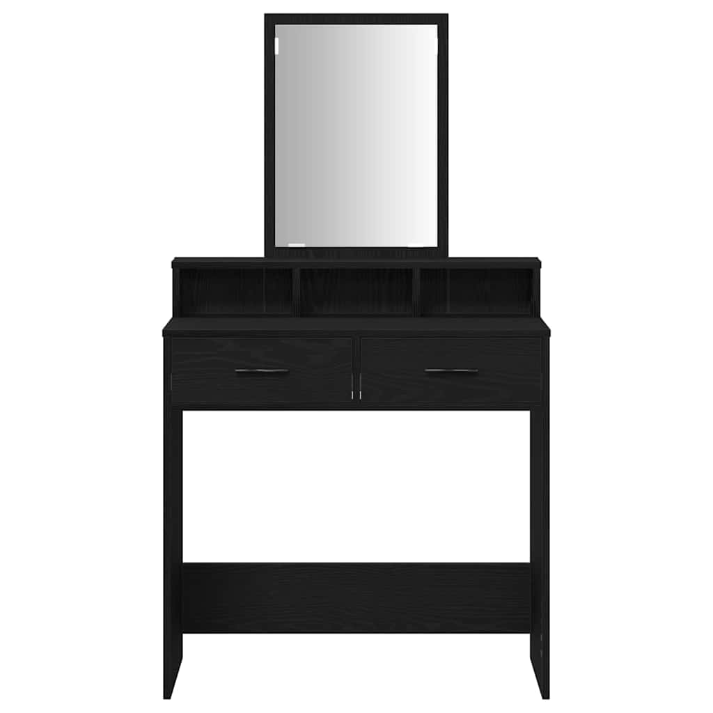 Vanity Table Black Oak 79 x 41 x 140 cm Engineered Wood