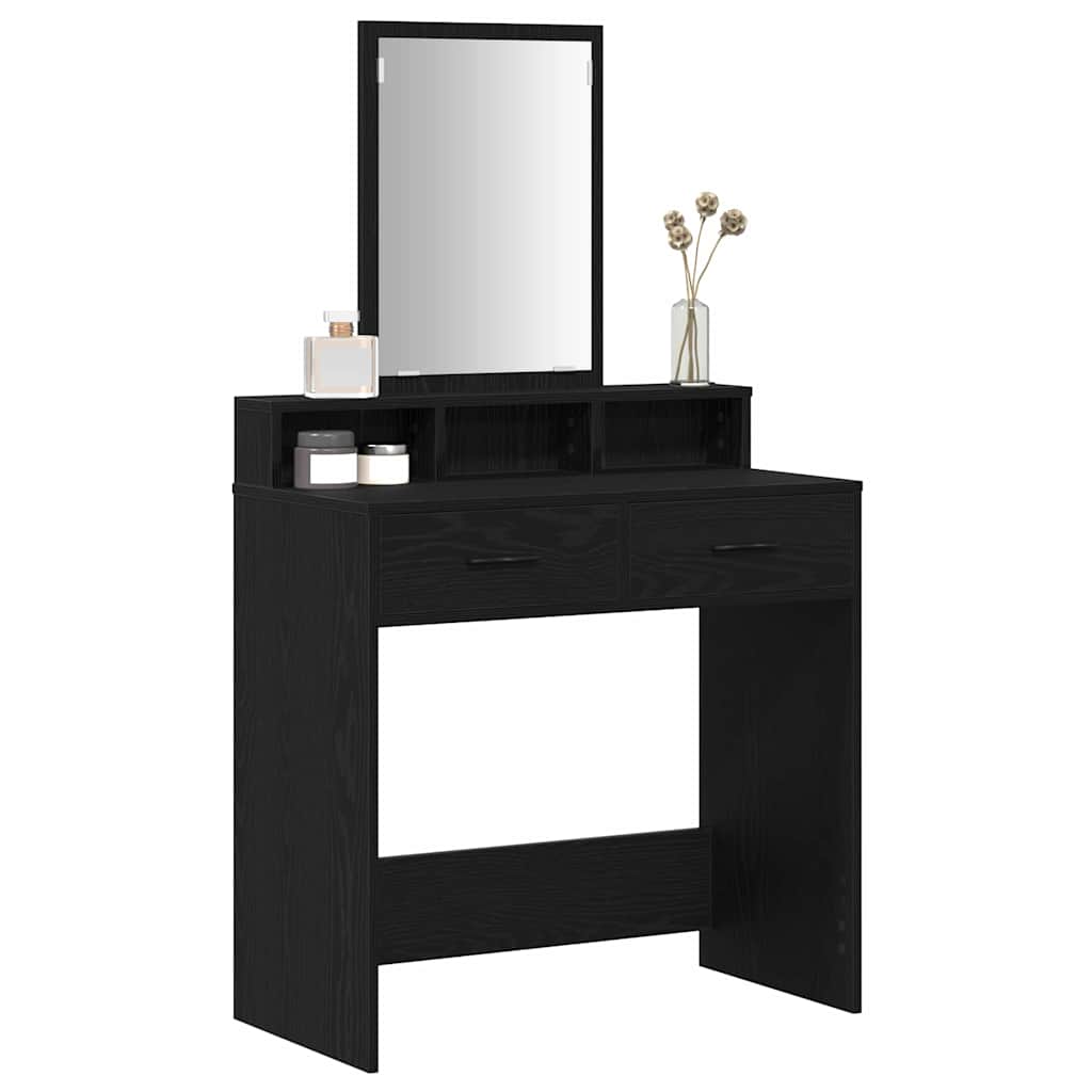Vanity Table Black Oak 79 x 41 x 140 cm Engineered Wood