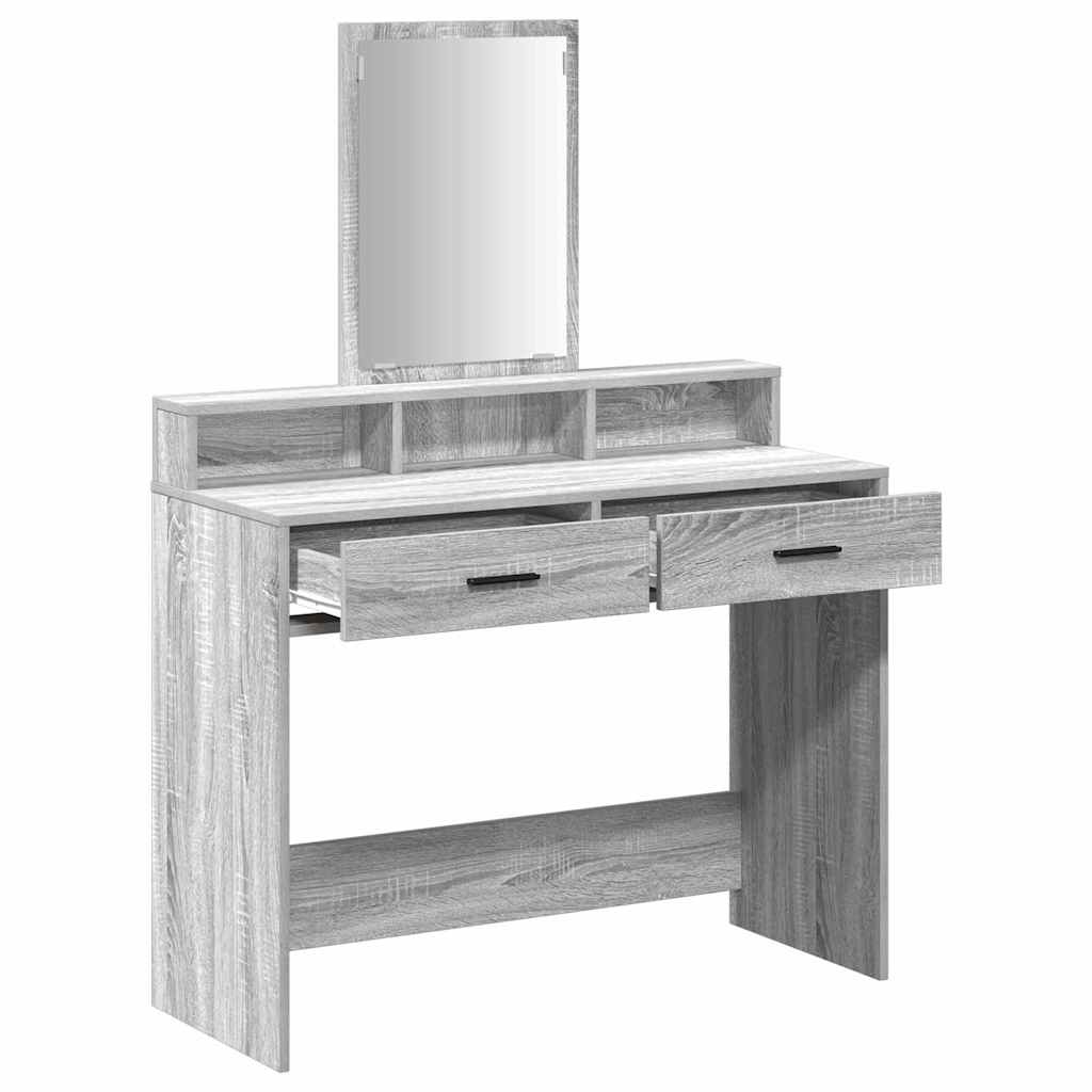Makiažo stalas Pilkas Sonoma 100 x 41 x 140 cm Apdirbta mediena