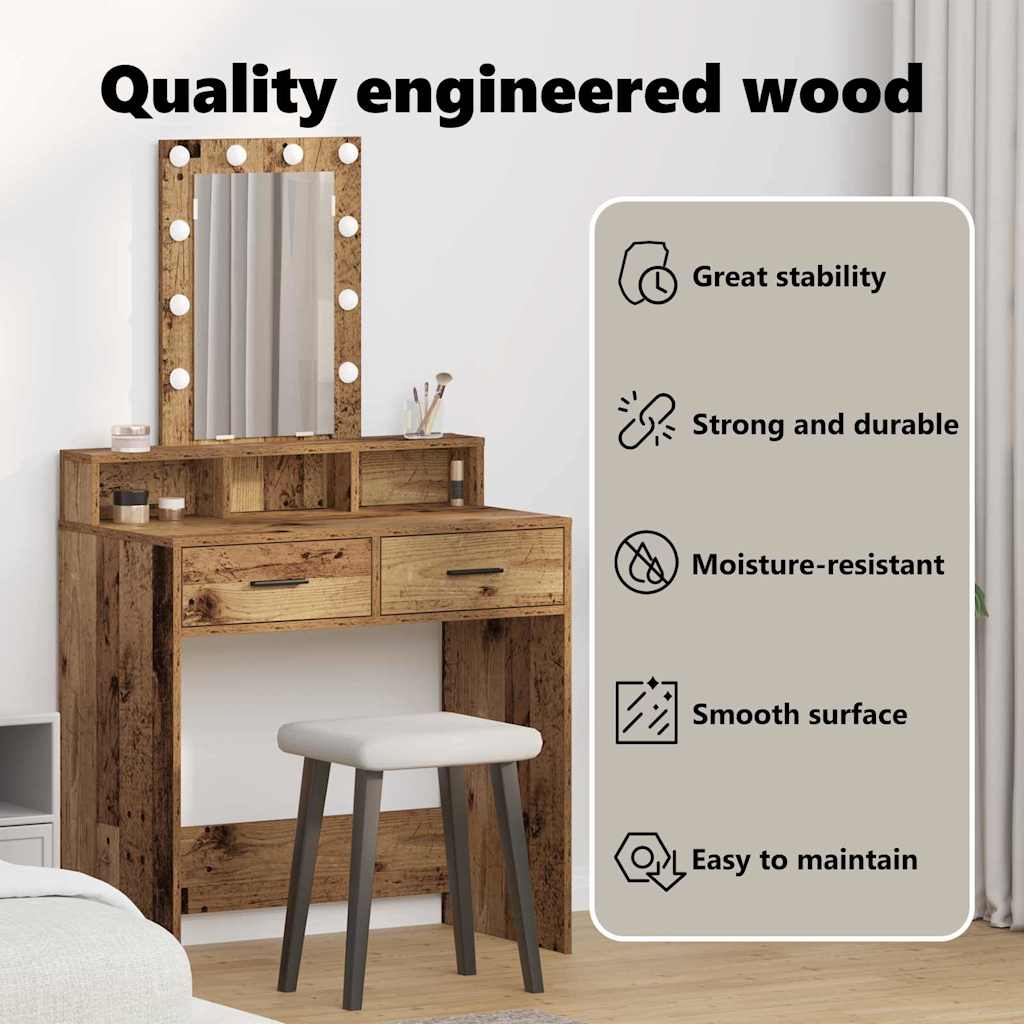 Make-up Table Brown 79 x 41 x 140 cm Engineered Wood