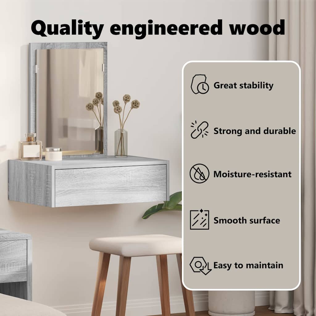 Dressing Table Grey 60 x 40 x 70 cm Engineered wood