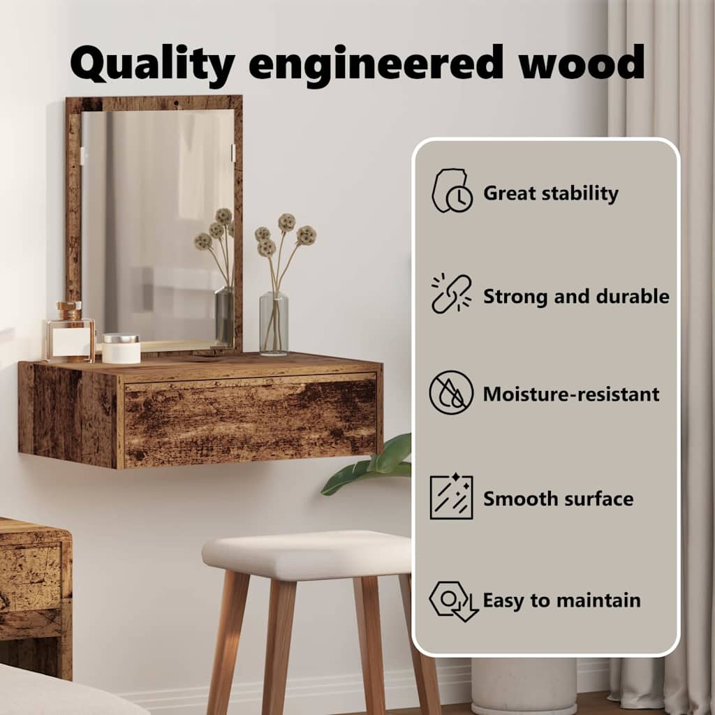 Dressing Table with Drawer Brown 60 x 40 x 70 cm Engineered Wood