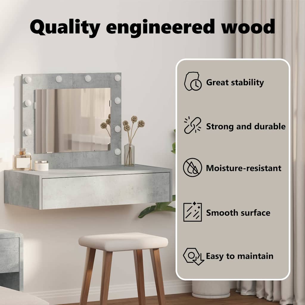 Dressing Table Grey 83 x 40 x 70 cm Engineered Wood