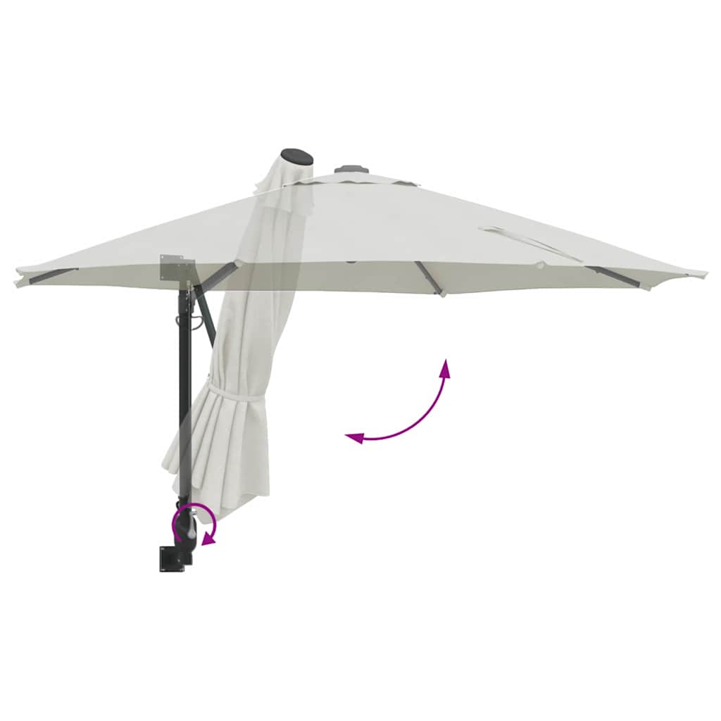 Cantilever Parasol Sand Polyester, Aluminium Large