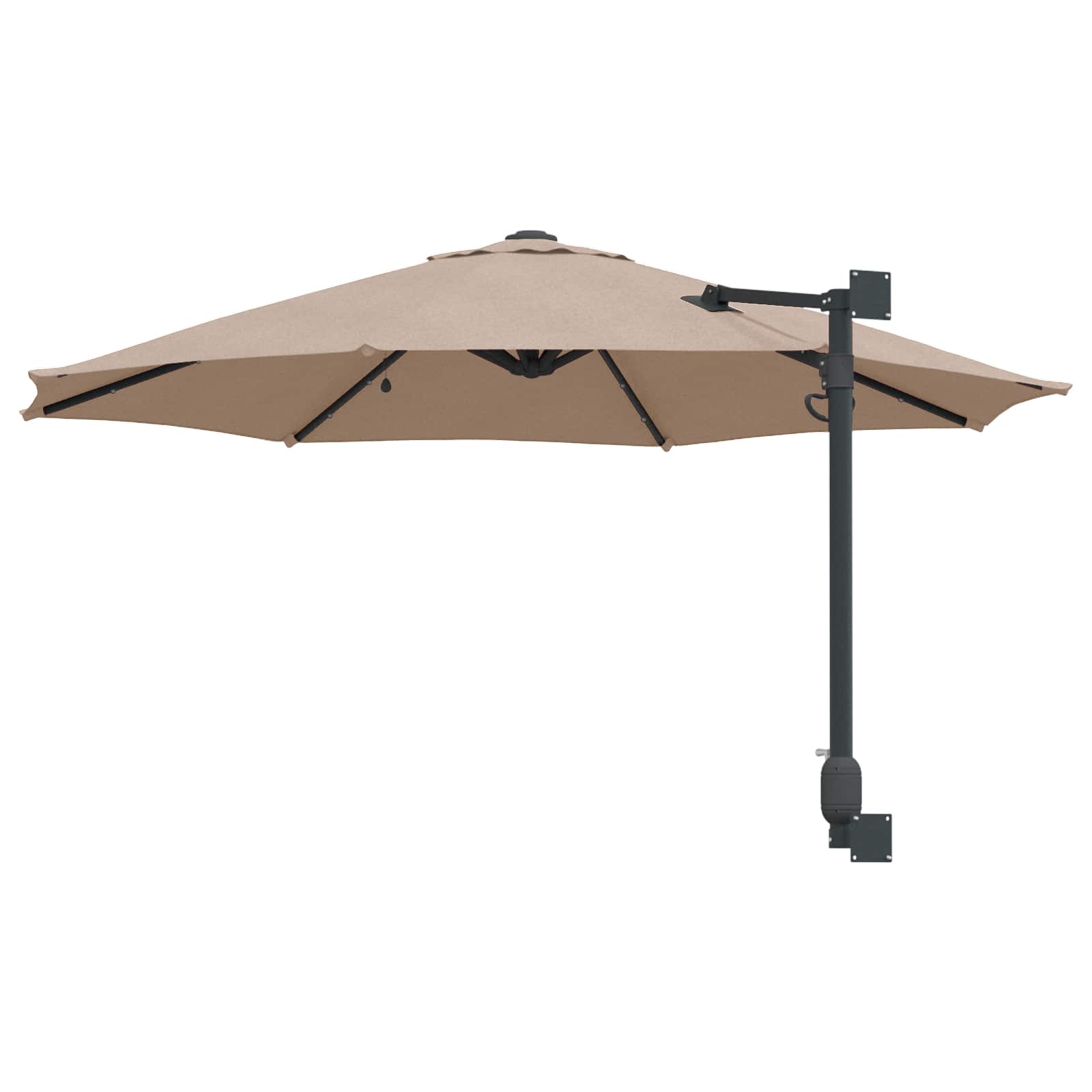 Sodo skėtis 248 x 248 x 148 cm Poliesteris ir plienas Tortora