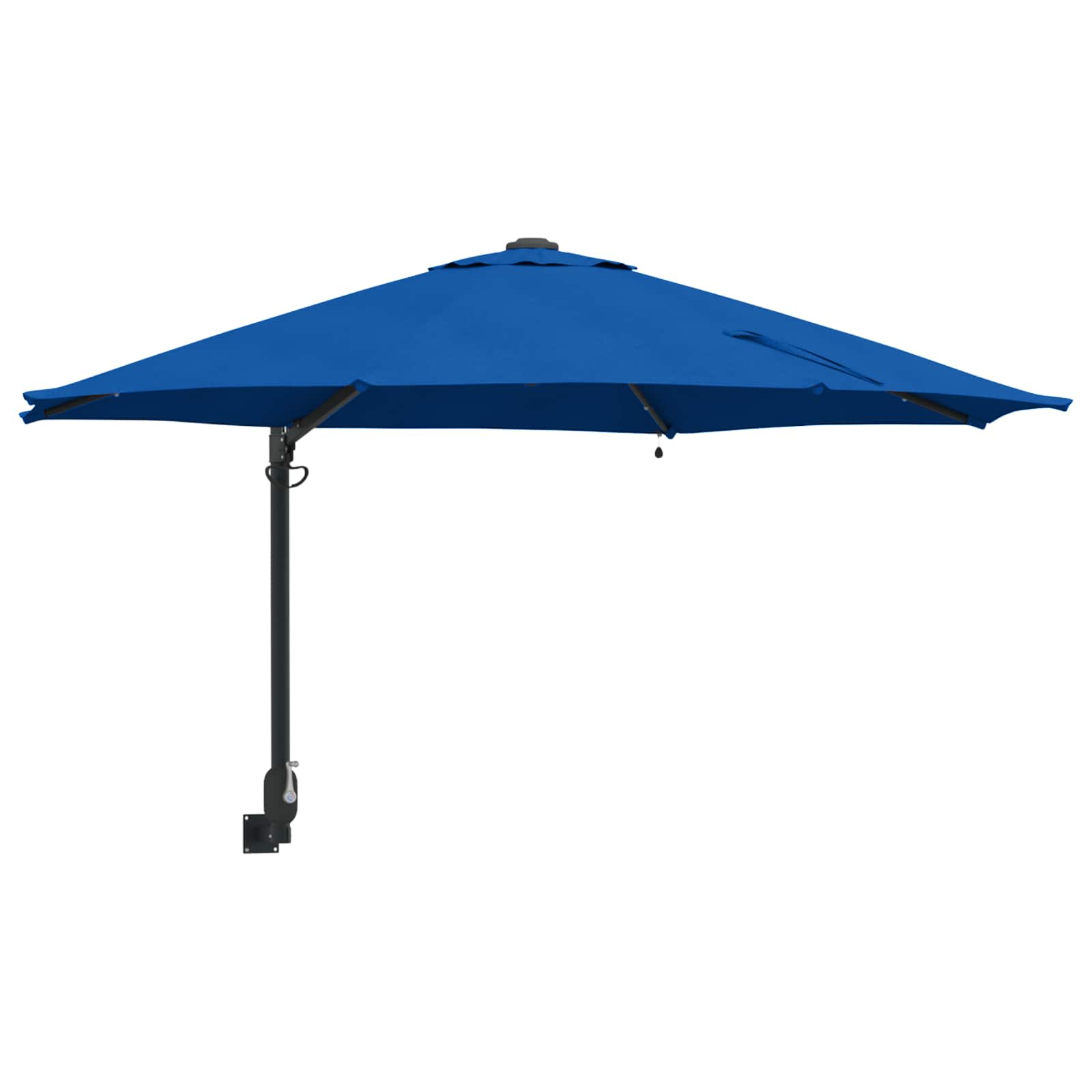 Wall-mounted Garden Parasol with LED Azure 248 cm