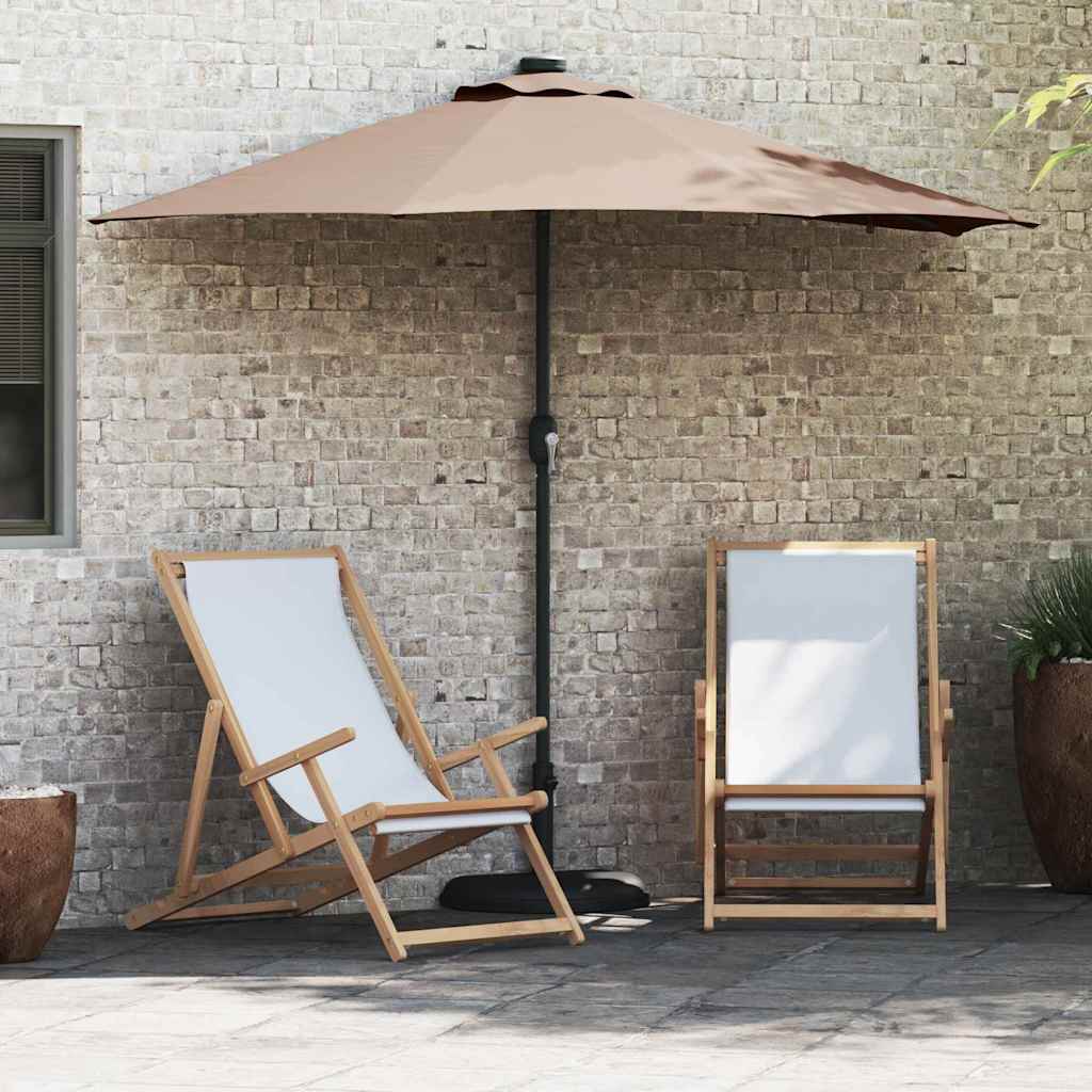 Dārza saulessargs pelēkbrūns 294 x 150 x 223 cm Poliesters un tērauds