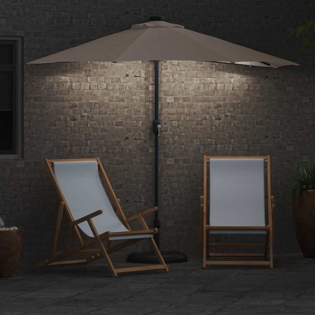 Dārza saulessargs pelēkbrūns 294 x 150 x 223 cm Poliesters un tērauds
