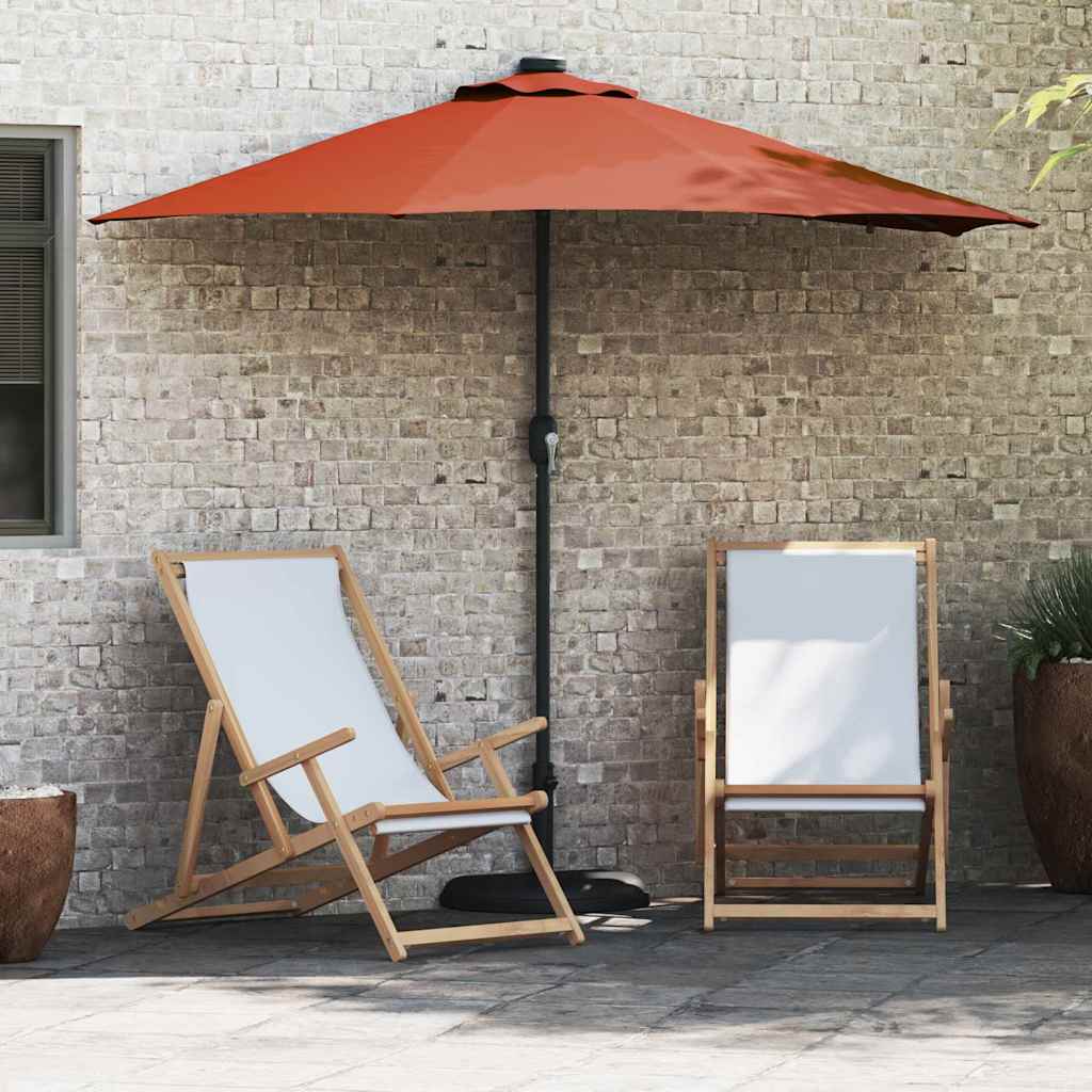 Dārza saulessargs Terakota 294 x 150 x 223 cm Poliesters un tērauds