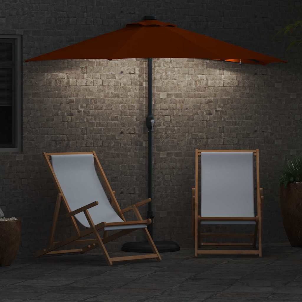 Dārza saulessargs Terakota 294 x 150 x 223 cm Poliesters un tērauds