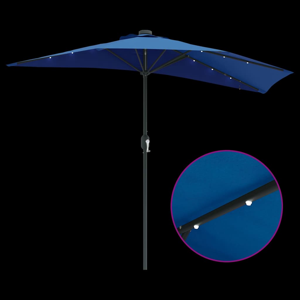 Dārza saulessargs Azurblau 294 x 150 x 223 cm Poliesteris un tērauds