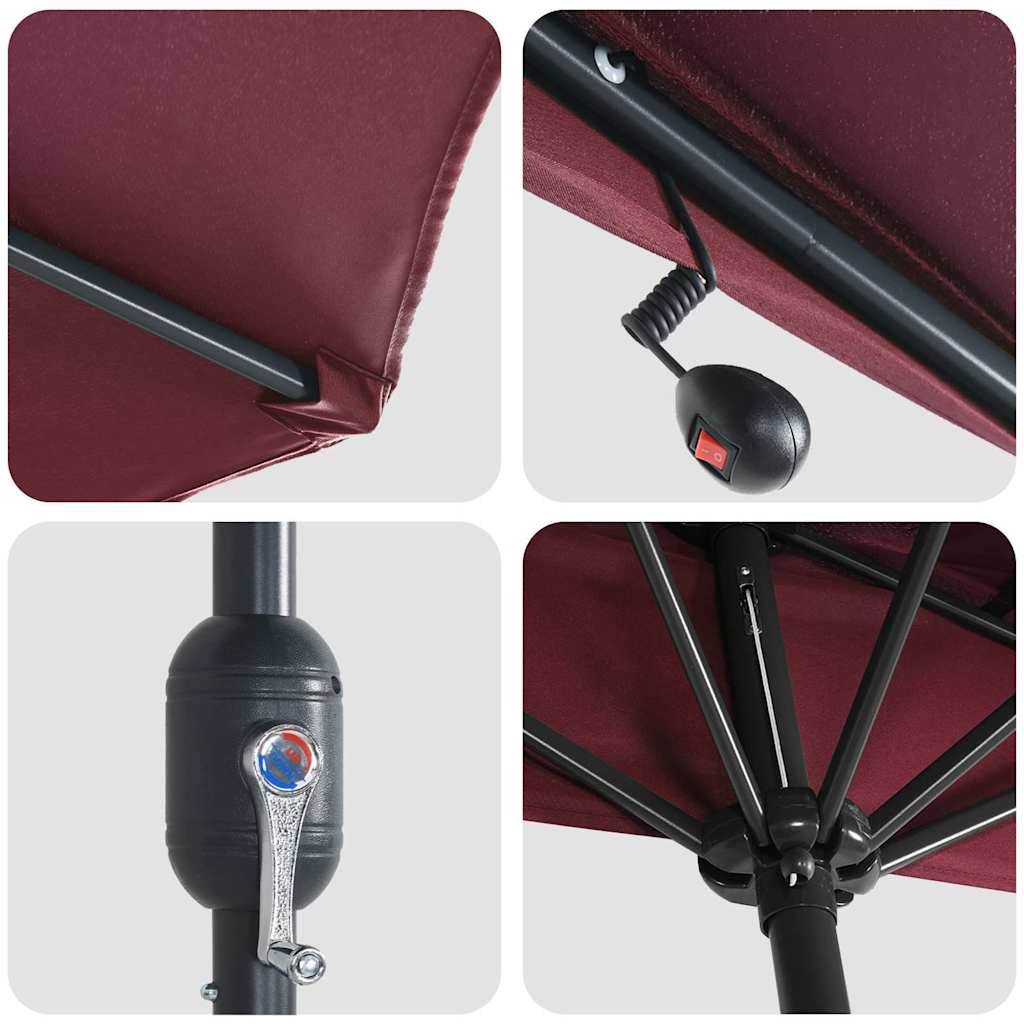 Sodo skėtis Bordo raudona 294 x 150 x 224 cm