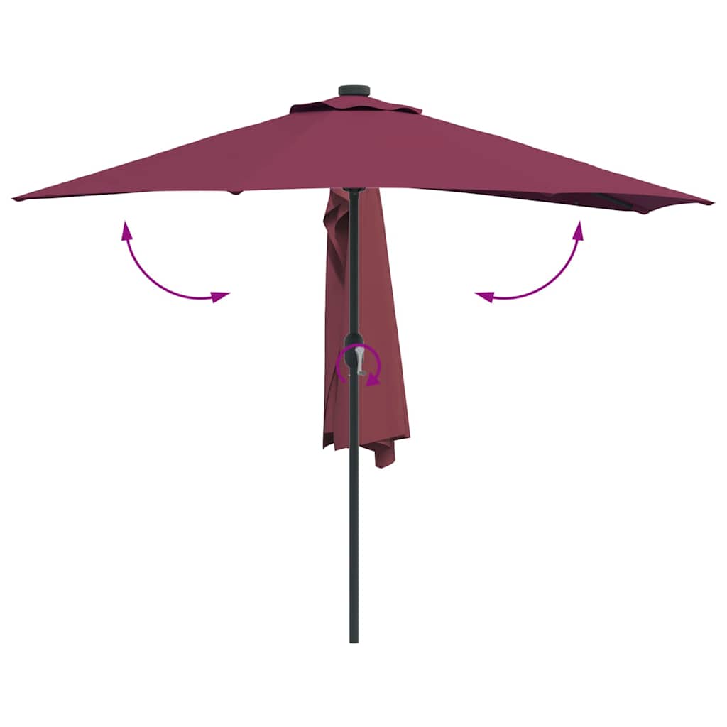 Sodo skėtis Bordo raudona 294 x 150 x 224 cm
