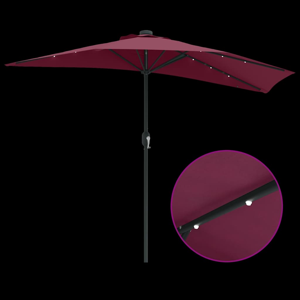 Sodo skėtis Bordo raudona 294 x 150 x 224 cm
