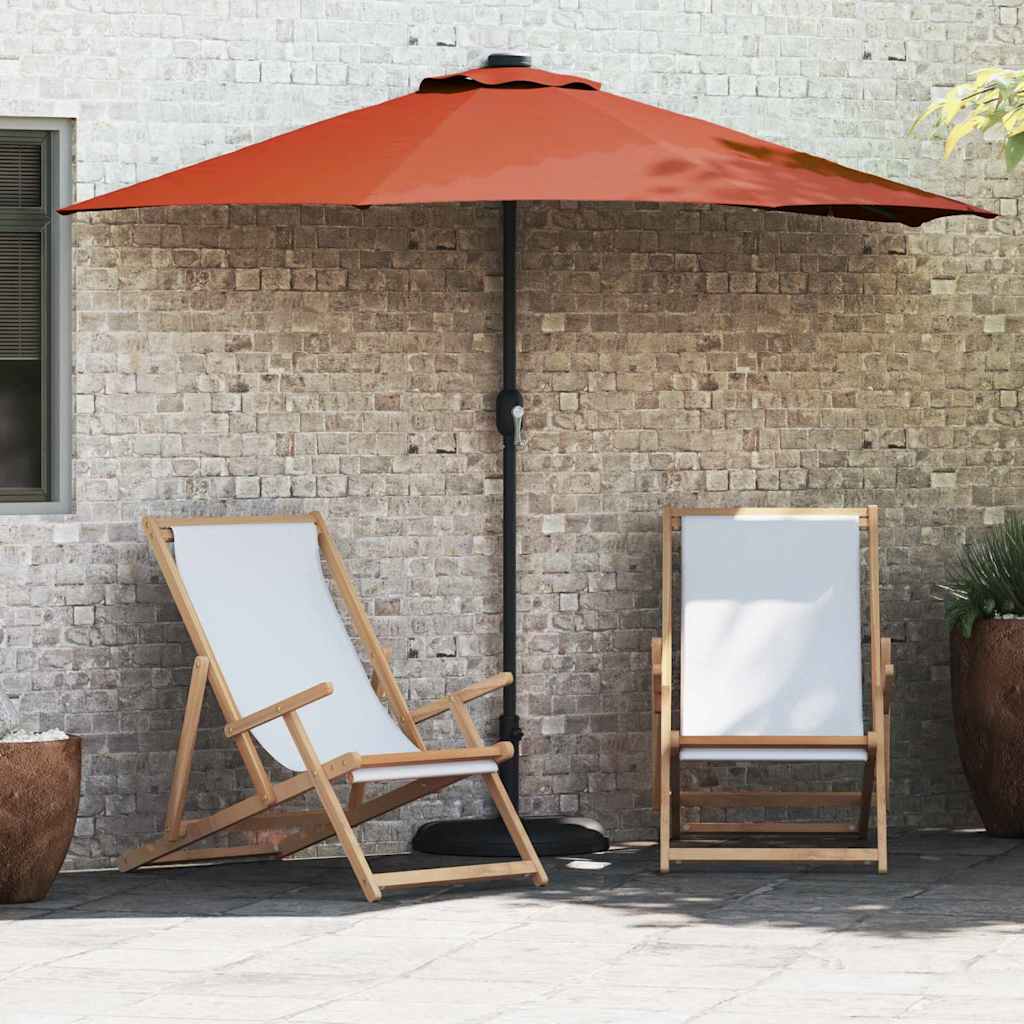 Dārza saulessargs Terakota 294 x 150 x 224 cm Poliesters un tērauds