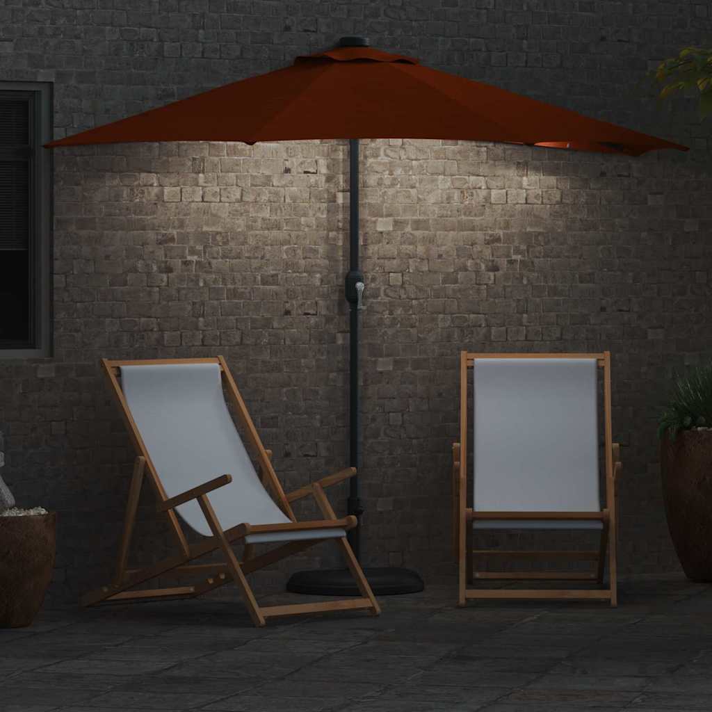 Dārza saulessargs Terakota 294 x 150 x 224 cm Poliesters un tērauds
